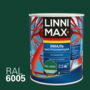 ГРУНТ- ЭМАЛЬ ПО РЖАВЧИНЕ БЫСТРОСОХН. ЗЕЛЕНАЯ (RAL 6005) 0,75 Л (1/6) "LINNIMAX"