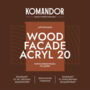 КРАСКА ПО ДЕРЕВУ "WOOD FACADE ACRYL 20" БАЗА C 9 Л (1) "KOMANDOR"