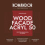 КРАСКА ПО ДЕРЕВУ "WOOD FACADE ACRYL 50" БАЗА C 9 Л (1) "KOMANDOR"